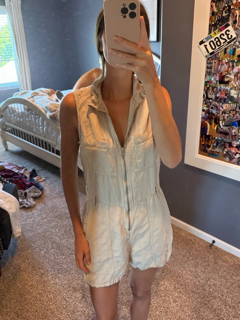 Light Beige Zip-Front Jacket - Picture 3 of 7